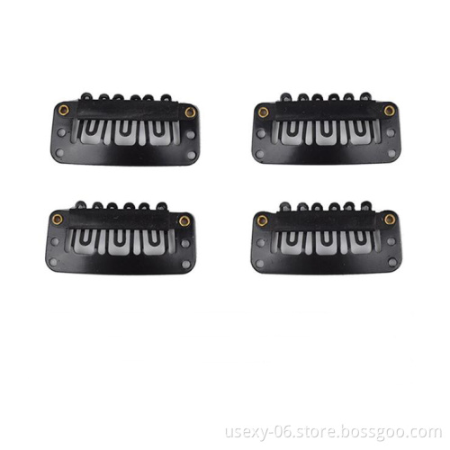 Wholesale Cheap Price Metal Clips For Hair Extension Hairpieces Snap-Comb Wig Clips With Rubber